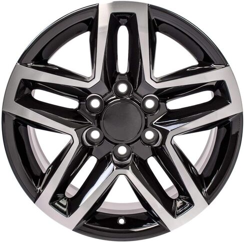 OE Wheels CV34B 18 بوصة حافة يناسب Silverado 1500 Trail Boss Style 6x139.7 18x8.5 Gloss Black Machined - Hollander 5911 (1) in Saudi Arabia