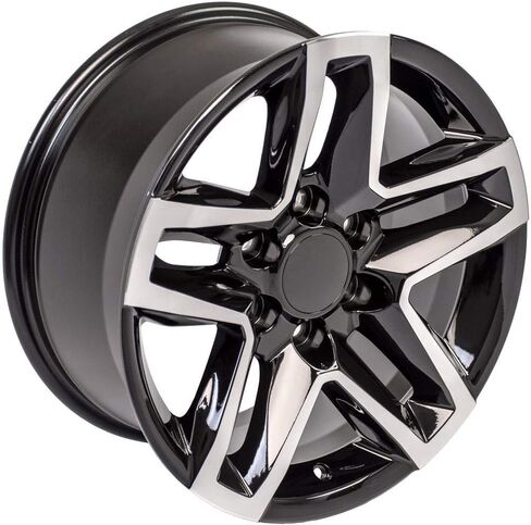 OE Wheels CV34B 18 بوصة حافة يناسب Silverado 1500 Trail Boss Style 6x139.7 18x8.5 Gloss Black Machined - Hollander 5911 (1) in Saudi Arabia