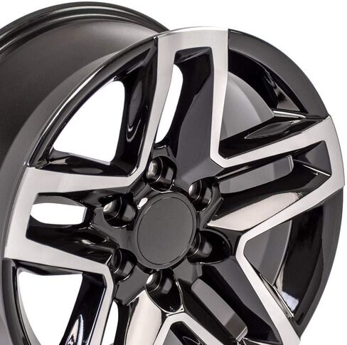 OE Wheels CV34B 18 بوصة حافة يناسب Silverado 1500 Trail Boss Style 6x139.7 18x8.5 Gloss Black Machined - Hollander 5911 (1) in Saudi Arabia