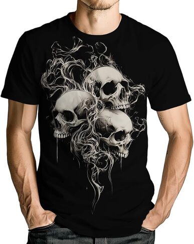 Men's Goth Skull Short Sleeve T-Shirt in Saudi Arabia