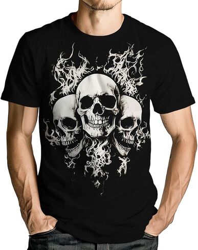 Men's Goth Skull Short Sleeve T-Shirt in Saudi Arabia