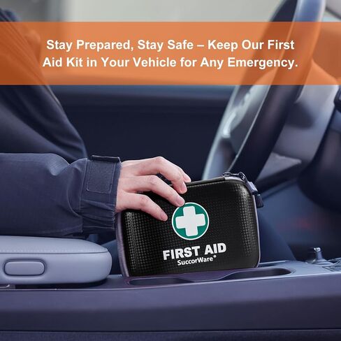 150 Pieces Mini First Aid Kit - Small Medical Kit with Hard Shell - Emergency First Aid Kit for Car, Travel, Home, Outdoor, Office, Camping, Hiking (Red) in Saudi Arabia