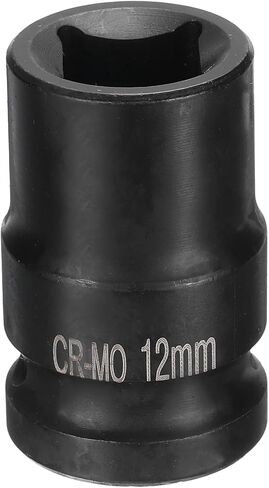 HARFINGTON 4 Point Square Socket 1/2" Drive 12mm Metric Square Impact Socket CR-MO Blackening Standard Wheel Sockets Pneumatic Socket Tool for Auto Repair Mechanical Maintenance Home Use in Saudi Arabia