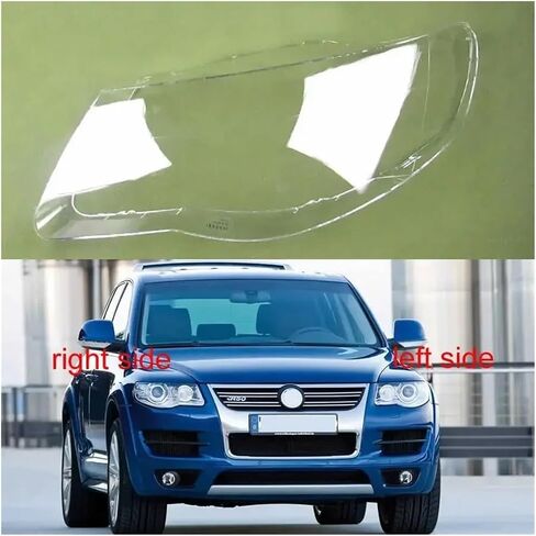 Headlight Housing Compatible For VW Touareg 2007 2008 2009 2010 Front Headlight Cover Transparent Lampshade Lamp Lens Headlamp Shell Plexiglass(1PCS left side) in Saudi Arabia