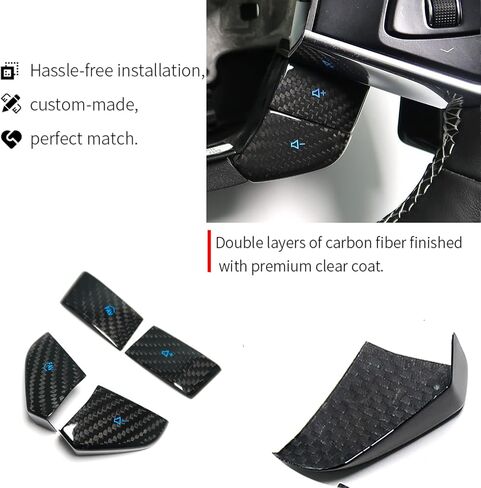 غطاء زر حجم ألياف الكربون الأصلي لشيفروليه كورفيت C8 Z06 Coupe 2020 2021 2022 ، 4 مساءً ملصقات عجلة القيادة ، الأحمر ، الأزرق ، الأبيض (أبيض) in Kuwait