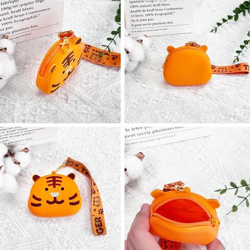 Silicone Mini Coin Purse, Cartoon Animal Coin Purse with Wrist Strap,Little Girl Cartoon Wallet, for Coins, Keys in Kuwait