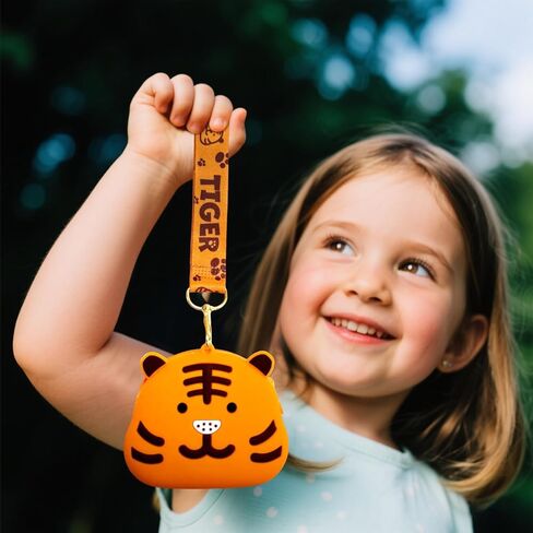 Silicone Mini Coin Purse, Cartoon Animal Coin Purse with Wrist Strap,Little Girl Cartoon Wallet, for Coins, Keys in Kuwait