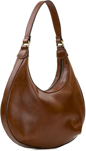 Patricia Nash Coco Crescent Hobo Leather Bag, 11.75L x 3W x 7H inches, 100% Leather, Zipper Closure, Signature Hardware in Saudi Arabia