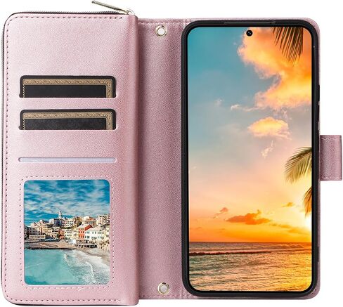Asuwish Phone Case for Samsung Galaxy S22 Plus S22+ 5G Cover with Tempered Glass Screen Protector and Zipper Wallet Card Holder Slot Stand Flip Cell S22+5G S22plus 22S + S 22 22+ Women Men Black in Saudi Arabia