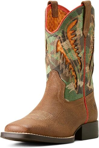 ariat Youth Quickdraw Venttek Western Boot ، غني الطين/الزهور الفيروز ، 1 in Kuwait
