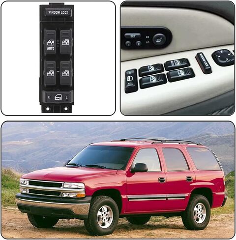 Car Power Window Switch Control Open Button Compatible with 2000 2001 2002 Chevy Tahoe Suburban Silverado Avalanche GMC Yukon Sierra 1500 2500 3500 Cadillac Escalade Replaces 19259961 ‎15062650 in Saudi Arabia