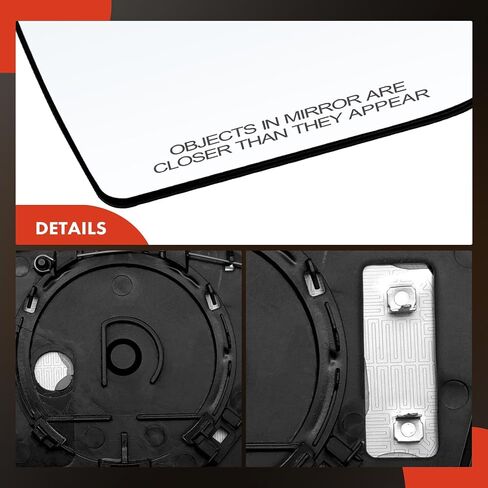A-Premium Right Passenger Side Heated Mirror Glass with Backing Plate - Compatible with Mercedes-Benz S430 2000-2002, S500 2000-2002, S55 AMG 2001-2002, S600 2000-2002, CL500, CL55 AMG, CL600 in Saudi Arabia