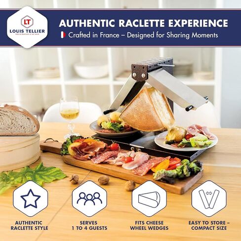 Bron Coucke - Machine Raclette Machine التقليدية Brézière® Basalte - 1/4 أو 1/6 عجلة من الجبن - 1-4 أشخاص - قضبان تسخين قابلة للتعديل - مفتاح أمان قابلة للطي - 110 فولت in Saudi Arabia