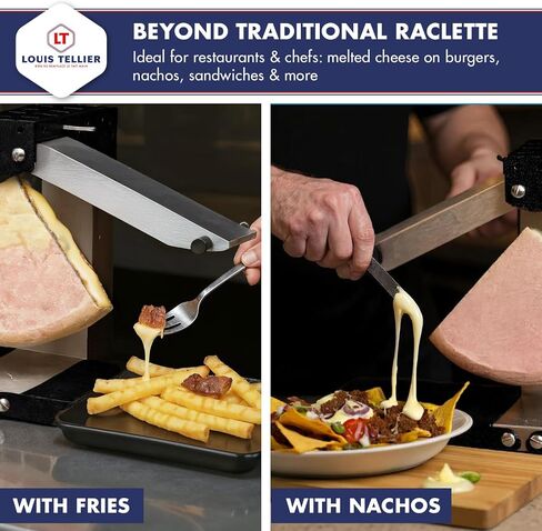 Bron Coucke - Machine Raclette Machine التقليدية Brézière® Basalte - 1/4 أو 1/6 عجلة من الجبن - 1-4 أشخاص - قضبان تسخين قابلة للتعديل - مفتاح أمان قابلة للطي - 110 فولت in Saudi Arabia