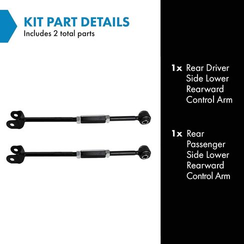 TRQ Rear Lower Control Arm Set Compatible with 2002-2003 Lexus ES300 2004-2006 ES330 2005-2012 Toyota Avalon 2002-2011 Camry 2001-2003 Highlander 2004-2008 Solara in Saudi Arabia