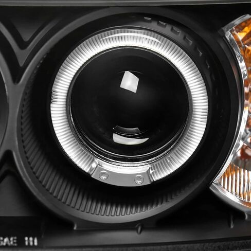 SPEC-D TUNING LED Halo Glossy Black Housing Smoke Lens Projector Headlights Compatible with 2001-2003 Honda Civic 2/4 Door, Left + Right Pair Headlamps Assembly in Saudi Arabia