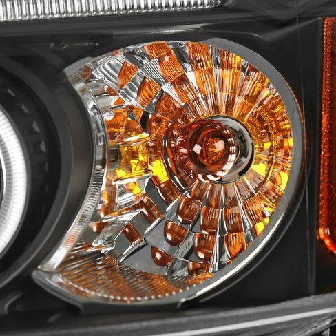 SPEC-D TUNING LED Halo Glossy Black Housing Smoke Lens Projector Headlights Compatible with 2001-2003 Honda Civic 2/4 Door, Left + Right Pair Headlamps Assembly in Saudi Arabia