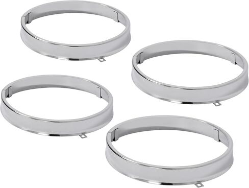 HECASA 4 PCS HELDING REPING RING متوافق مع 1964-1972 CHEVROLET CHEVY CHEVELLE/EL CAMINO/IMPALA 1966-1970 PONTIAC GTO/LEMANS/TEMPEST HAMPIST MOLPLING Steel Chrome Slopery in Saudi Arabia
