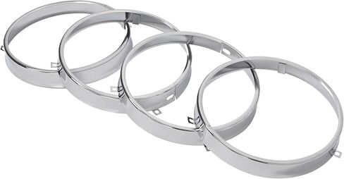 HECASA 4 PCS HELDING REPING RING متوافق مع 1964-1972 CHEVROLET CHEVY CHEVELLE/EL CAMINO/IMPALA 1966-1970 PONTIAC GTO/LEMANS/TEMPEST HAMPIST MOLPLING Steel Chrome Slopery in Saudi Arabia