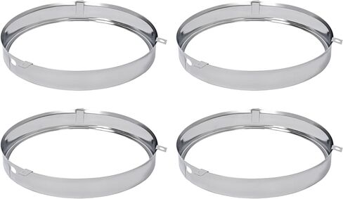 HECASA 4 PCS HELDING REPING RING متوافق مع 1964-1972 CHEVROLET CHEVY CHEVELLE/EL CAMINO/IMPALA 1966-1970 PONTIAC GTO/LEMANS/TEMPEST HAMPIST MOLPLING Steel Chrome Slopery in Saudi Arabia