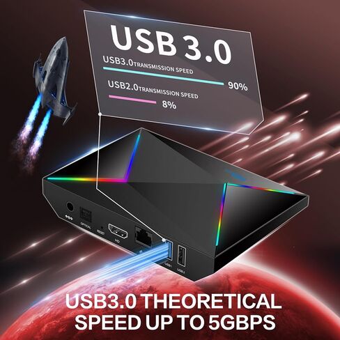 Android 14.0 TV Box,2024 Android TV Box Octa-core Cortex A55N CPU WIFI6 2.4G/5G 1000M Ethernet TV Box Android Support Bluetooth USB3.0 H.265 3D 4K 8K HD Smart TV Box 2GB 16GB in Saudi Arabia