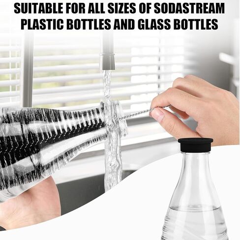 Bottle Brush for Sodastream Bottle, Soda Bottle Cleaning Brush with Gentle & Anti-Scratch Bristles Bottle Cleaner Bottle Washing Brush for Soda Bottles in Saudi Arabia