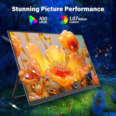 InnoView Portable Monitor for Laptop, 15.6 Inch FHD 1080P IPS Eye Care Screen with Stand 180° Adjustable, Dual Speaker Travel Monitor for Laptop PC MAC Phone PS5/4 Xbox Switch in Kuwait