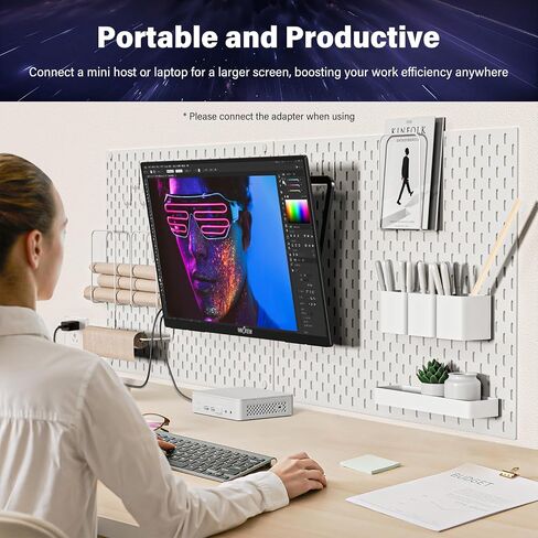 InnoView Portable Monitor for Laptop, 15.6 Inch FHD 1080P IPS Eye Care Screen with Stand 180° Adjustable, Dual Speaker Travel Monitor for Laptop PC MAC Phone PS5/4 Xbox Switch in Kuwait