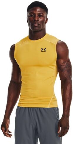 Under Armour Big & Tall HeatGear Armor Comp بدون أكمام منتصف الليل كحلي/أبيض 2XT in Kuwait