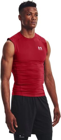 Under Armour Big & Tall HeatGear Armor Comp بدون أكمام منتصف الليل كحلي/أبيض 2XT in Kuwait