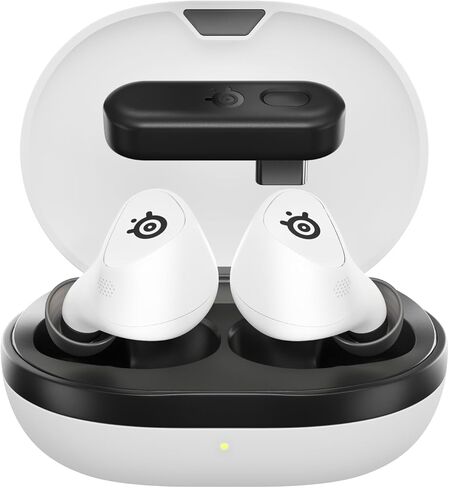 Arctis GameBuds for PlayStation/PC/Switch/Mobile — 2.4GHz + Bluetooth 5.3 Earbuds — Active Noise Cancelling — Mobile App Sound Presets — Water Resistant IP55 — 40H Battery with Qi Charging Case in Saudi Arabia