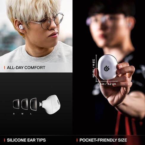 Arctis GameBuds for PlayStation/PC/Switch/Mobile — 2.4GHz + Bluetooth 5.3 Earbuds — Active Noise Cancelling — Mobile App Sound Presets — Water Resistant IP55 — 40H Battery with Qi Charging Case in Saudi Arabia