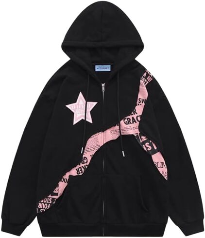 2023 Grunge Hoody Star Print Hoody Fairy Grunge Clothes Women Autumn Y2K Hoody Fashion Casual Long Sleeve Clothes in Saudi Arabia