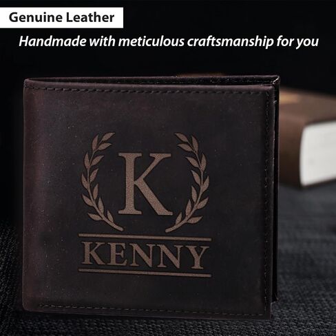 Personalized Mens Wallet Gift, Custom Leather Wallets for Him, Boyfriend, Husband, Mens, Son, Engraved Bifold Men Wallet, Billeteras, Men Gift for Christmas, Birthday, Anniversary (Tan) in Saudi Arabia