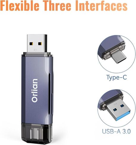 USB 3.0 SD Card Reader,Dual Slots USB 3.0 Type C to Micro SD Card Adapter, Memory Card Reader Adapter for MicroSD, SDHC, SDXC, RS-MMC, MMC, Compatible with Laptop, iphone 16/15,MacBook Android (Black) in Kuwait
