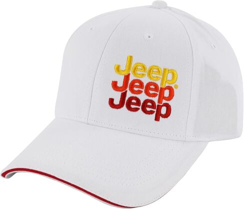 Jeep Echos Gradient Logo Hat – Stylish 6-Panel Twill Cap, Adjustable Fit, Grille Loop Tag, Sunrise & Greys Color Options in Saudi Arabia