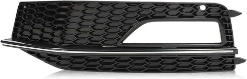 CROSSDESIGN Front Bumper Fog Light Cover Grille Chrome Silver Trim Compatible with Audi A4 S-Line B8.5 2013-2016/Compatible with Audi A4 S4 B8.5 2013-2016 Left Side in Saudi Arabia