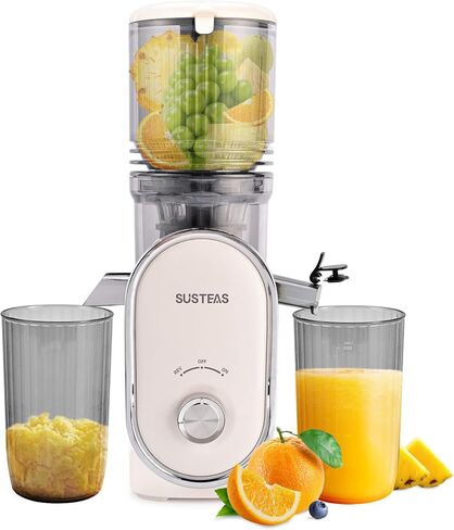 SUSTEAS Juicer Machines with 5.3" Extra Wide Chute, Whole Fruits Vegetables | Cold Press Juicer for 50oz Capacity Juice Extractor, High Juice Yield, Easy to Clean, Masticating juicer, Premium Black in Kuwait