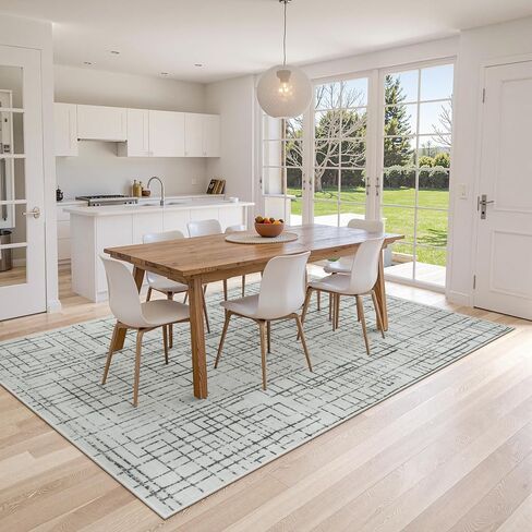 8x10 Area Rugs for Living Room, Machine Washable Non Slip Modren Abstract Rug,Soft Low Pile Indoor Farmhouse Rug Accent Rug for Bedroom Dining Room Nursery Office in Kuwait