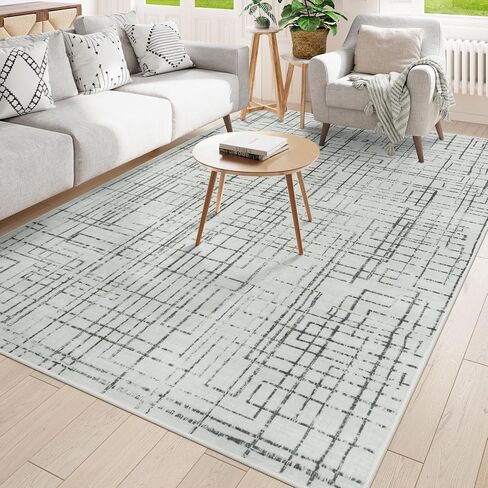 8x10 Area Rugs for Living Room, Machine Washable Non Slip Modren Abstract Rug,Soft Low Pile Indoor Farmhouse Rug Accent Rug for Bedroom Dining Room Nursery Office in Kuwait