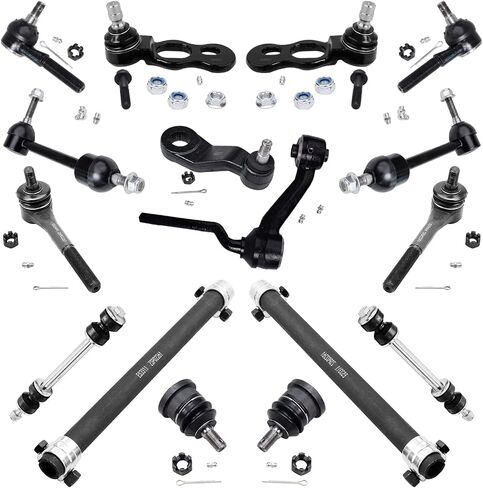 Detroit Axle - 16pc مجموعة التعليق الأمامية لعام 1998-2002 Mercury Grand Marquis Lincoln Town Car Ford Crown Victoria ، مفاصل الكرة قضبان Pitman Idler Arms تعديل الأكمام الخلفية الأمامية. in Saudi Arabia