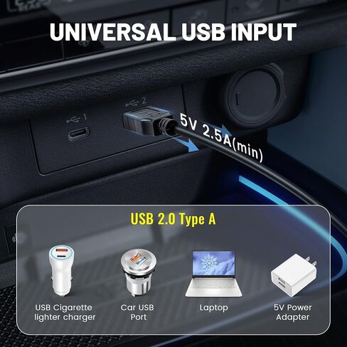 EWAY Mini USB Dash Cam Power Cable 13ft, USB 2.0 A to 90 Degree Left Angle Mini-B USB Charging Cord Power Supply Car Charger Adapter Connector for Dashcam Dashboard Recorder Mirror Cam Backup Camera in Saudi Arabia