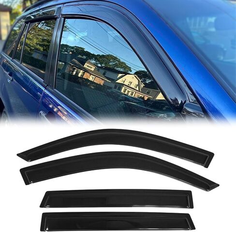 FreeMotor802 Tape-On Windows ، حراس المطر ، يناسب 2001-2005 Toyota Rav4 ، دخان على الطراز النحيف ملون أكريليك 4 PCS انحراف الرياح in Saudi Arabia