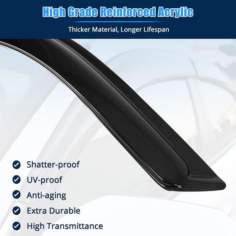 FreeMotor802 Tape-On Windows ، حراس المطر ، يناسب 2001-2005 Toyota Rav4 ، دخان على الطراز النحيف ملون أكريليك 4 PCS انحراف الرياح in Saudi Arabia