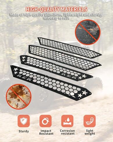 Aluminum Air Intake Cover Grill for Polaris RZR XP 1000/XP 4 1000 2024 2025 Accessories, Black Metal Filter-Air Mesh Engine Side Air Vent Intake Pre-Filter Protection Cover Bezel (8PCS) in Saudi Arabia