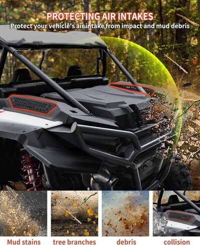 Aluminum Air Intake Cover Grill for Polaris RZR XP 1000/XP 4 1000 2024 2025 Accessories, Black Metal Filter-Air Mesh Engine Side Air Vent Intake Pre-Filter Protection Cover Bezel (8PCS) in Saudi Arabia