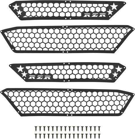 Aluminum Air Intake Cover Grill for Polaris RZR XP 1000/XP 4 1000 2024 2025 Accessories, Black Metal Filter-Air Mesh Engine Side Air Vent Intake Pre-Filter Protection Cover Bezel (8PCS) in Saudi Arabia