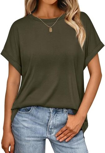 Womens Oversized T Shirts Summer Tops Spring Casual Loose Fit Workout Short Sleeve 2025 Beach Vacation in Saudi Arabia