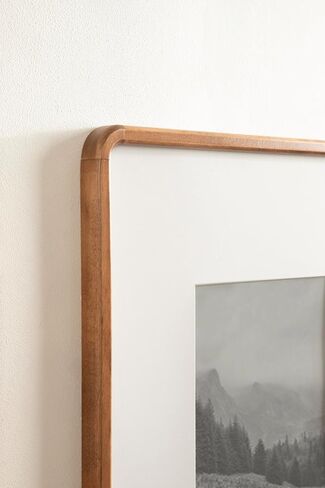 Kate and Laurel Inglewood Modern Wall Picture Frame Set of 3; 16x20 matted to 8x10; Walnut Brown; Three-Piece Frame Set for Gallery Wall Accent Set in Living Room Decor in Saudi Arabia