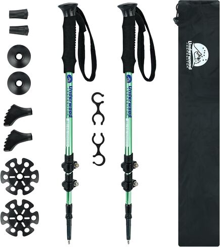 Trekking Poles Collapsible Hiking Poles - 2 Pack Adjustable Aluminum Hiking Sticks, Lightweight Walking Sticks for Women, Men, Seniors, Kids, Walking Poles for Backpacking by Underwood Aggregator in Saudi Arabia